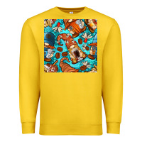 Lemon coffee and barista gnomes with glitter seamless pattern bbs Premium Sweatshirt - BundleAndBundleShop