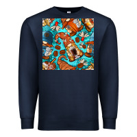 Navy coffee and barista gnomes with glitter seamless pattern bbs Premium Sweatshirt - BundleAndBundleShop