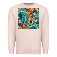 Pale Pink coffee and barista gnomes with glitter seamless pattern bbs Premium Sweatshirt - BundleAndBundleShop