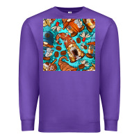 Purple coffee and barista gnomes with glitter seamless pattern bbs Premium Sweatshirt - BundleAndBundleShop