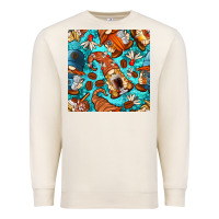 Sandshell coffee and barista gnomes with glitter seamless pattern bbs Premium Sweatshirt - BundleAndBundleShop