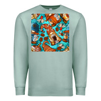 Seafoam coffee and barista gnomes with glitter seamless pattern bbs Premium Sweatshirt - BundleAndBundleShop
