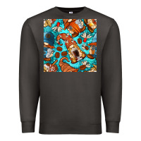 Smoke coffee and barista gnomes with glitter seamless pattern bbs Premium Sweatshirt - BundleAndBundleShop