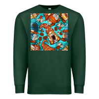 Sports Green coffee and barista gnomes with glitter seamless pattern bbs Premium Sweatshirt - BundleAndBundleShop
