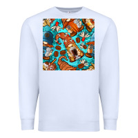 White coffee and barista gnomes with glitter seamless pattern bbs Premium Sweatshirt - BundleAndBundleShop