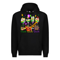 Black drink drank drunk mardi gras wine glasses olivia Premium Hoodie - OliviaCreatesArt