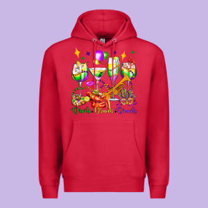 Drink Drank Drunk Mardi Gras Wine Glasses Olivia Premium Hoodie Designed By Oliviacreatesart