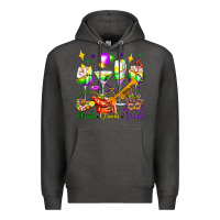 Charcoal Heather drink drank drunk mardi gras wine glasses olivia Premium Hoodie - OliviaCreatesArt
