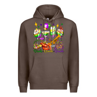 Coffee drink drank drunk mardi gras wine glasses olivia Premium Hoodie - OliviaCreatesArt