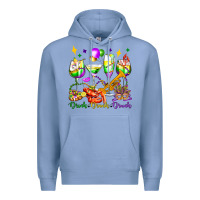 Colony Blue drink drank drunk mardi gras wine glasses olivia Premium Hoodie - OliviaCreatesArt