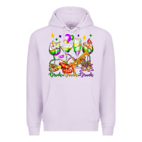 Lilac drink drank drunk mardi gras wine glasses olivia Premium Hoodie - OliviaCreatesArt