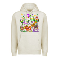 Oatmeal Heather drink drank drunk mardi gras wine glasses olivia Premium Hoodie - OliviaCreatesArt