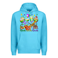Ocean Blue drink drank drunk mardi gras wine glasses olivia Premium Hoodie - OliviaCreatesArt
