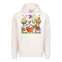 Pale Pink drink drank drunk mardi gras wine glasses olivia Premium Hoodie - OliviaCreatesArt
