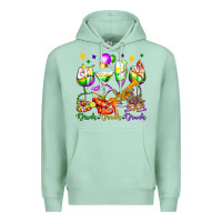 Seafoam drink drank drunk mardi gras wine glasses olivia Premium Hoodie - OliviaCreatesArt