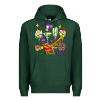 Sports Green drink drank drunk mardi gras wine glasses olivia Premium Hoodie - OliviaCreatesArt