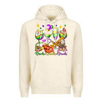 Tofu drink drank drunk mardi gras wine glasses olivia Premium Hoodie - OliviaCreatesArt