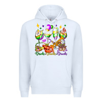 White drink drank drunk mardi gras wine glasses olivia Premium Hoodie - OliviaCreatesArt