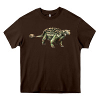 Chocolate Brown Ankylosaurus T-Rex Heavy Core Tee - LillyAllenDesigns