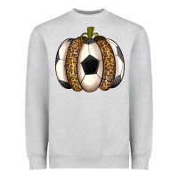 Heather Grey Soccer Pumpkin Heavyweight Sweatshirt - texasbilliewilder