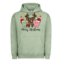 Pigment Oil Green merry christmas tooth Urban Hoodie - CowhideDigitalArt