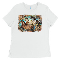 White 3 western horses running free Ladies Tee - LillyAllenDesigns