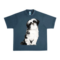 Midnight Navy shih tzu dog Urban Heavy Tee - LillyAllenDesigns