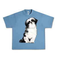 Pebble Blue shih tzu dog Urban Heavy Tee - LillyAllenDesigns