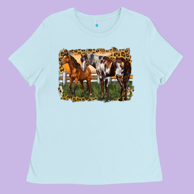2 Horses At The Ranch Ladies Tee Designed By Lillyallendesigns