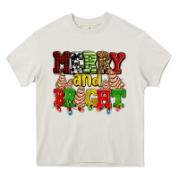 Cream merry and bright with christmas tree  cakes ado Heavy Core Tee - AdoDesignShop