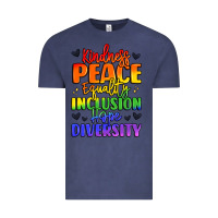 Vintage Denim inspirational words in rainbow colors Vintage Tee - LillyAllenDesigns