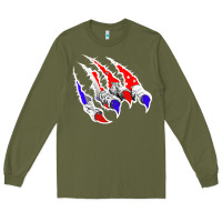 Army Green American Flag Claw Long Sleeve Tee - Bettercallsaul