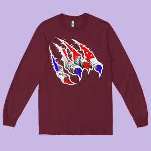 American Flag Claw Long Sleeve Tee Designed By Bettercallsaul