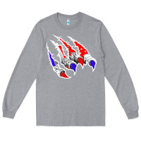 Heather Grey American Flag Claw Long Sleeve Tee - Bettercallsaul
