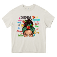 Cream Teacher messy bun caucasian Heavy Core Tee - NancyCooperArtShop