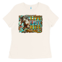 Live Love Ride Horse Ladies Tee | Teevron