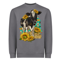 Storm Sunflowers Cow Heavyweight Sweatshirt - texasbilliewilder