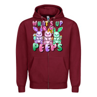 Burgundy What's up peeps Easter bunnies Easter Day Zipper Hoodie - CowGirlArtShop