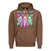 Chestnut What's up peeps Easter bunnies Easter Day Zipper Hoodie - CowGirlArtShop