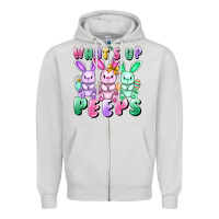 Dove Grey What's up peeps Easter bunnies Easter Day Zipper Hoodie - CowGirlArtShop