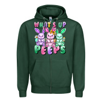 Sports Green What's up peeps Easter bunnies Easter Day Zipper Hoodie - CowGirlArtShop