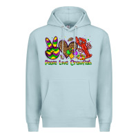 Blue Mist peace love crawfish olivia Premium Hoodie - OliviaCreatesArt