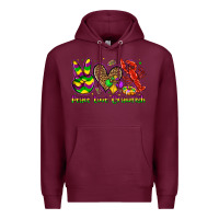 Burgundy peace love crawfish olivia Premium Hoodie - OliviaCreatesArt