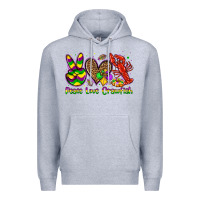 Heather Grey peace love crawfish olivia Premium Hoodie - OliviaCreatesArt