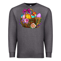 Charcoal Heather Easter Eggs Hamper Premium Sweatshirt - BundleAndBundleShop