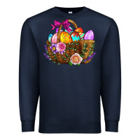 Navy Easter Eggs Hamper Premium Sweatshirt - BundleAndBundleShop