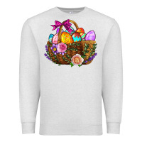 Oatmeal Heather Easter Eggs Hamper Premium Sweatshirt - BundleAndBundleShop