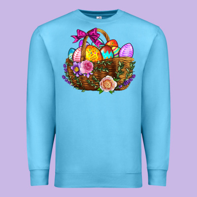 Easter Eggs Hamper Premium Sweatshirt Designed By Bundleandbundleshop