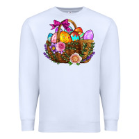 White Easter Eggs Hamper Premium Sweatshirt - BundleAndBundleShop