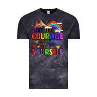 Cloud Black courage to be yourself rainbow message Vintage Tee - LillyAllenDesigns